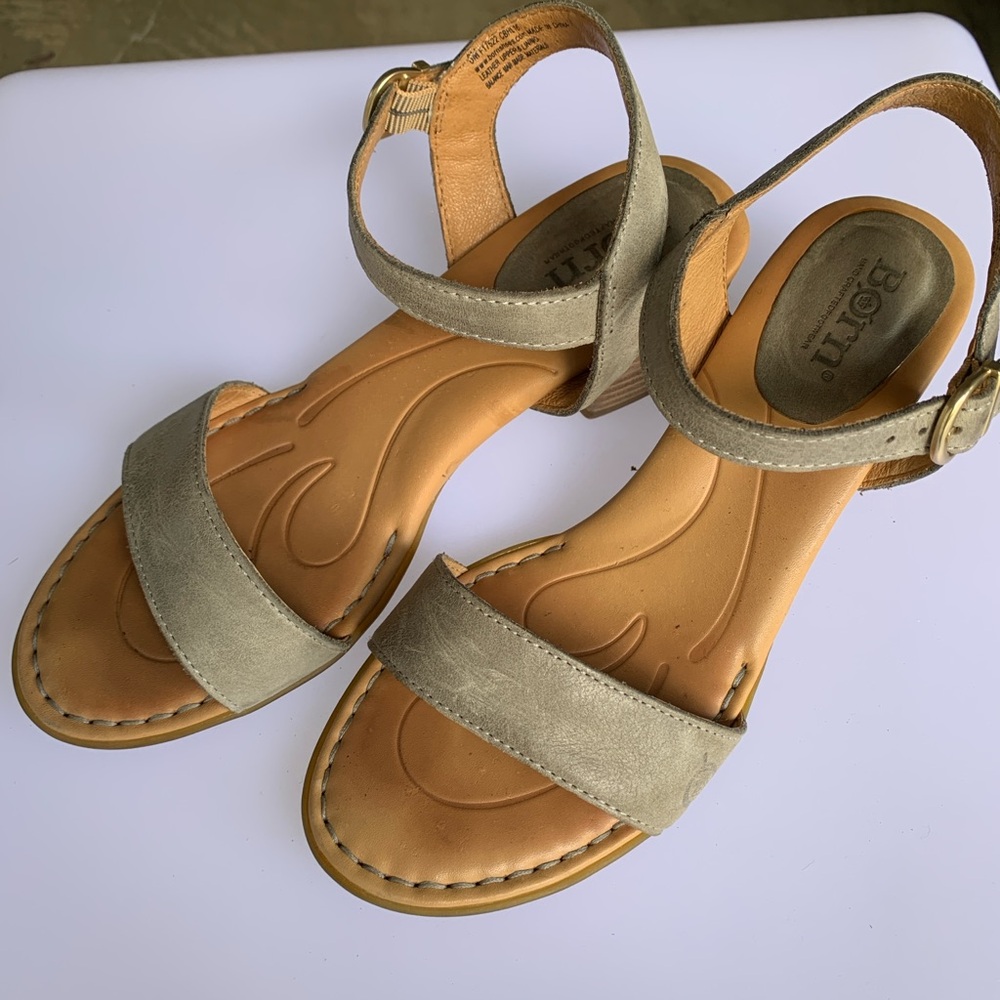 Born Slingback Low Heel Sandal Grey Size 6